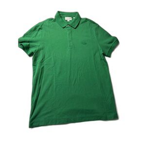 Lacoste Men’s Green Polo Shirt Regular Fit Size L FR 5 Crocodile Logo